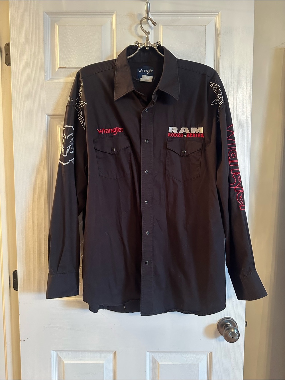Wrangler Black Long-Sleeve RAM Rodeo Button-Down Shirt